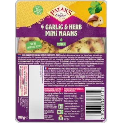 Pataks mini Naan garlic & herbs