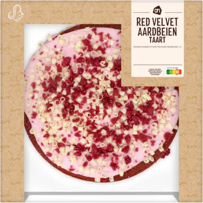 AH Red velvet aardbei taart