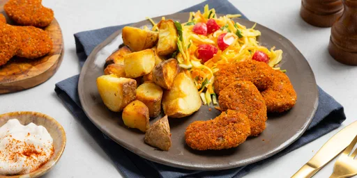 BOON nuggets met Frieslander aardappelen en coleslaw