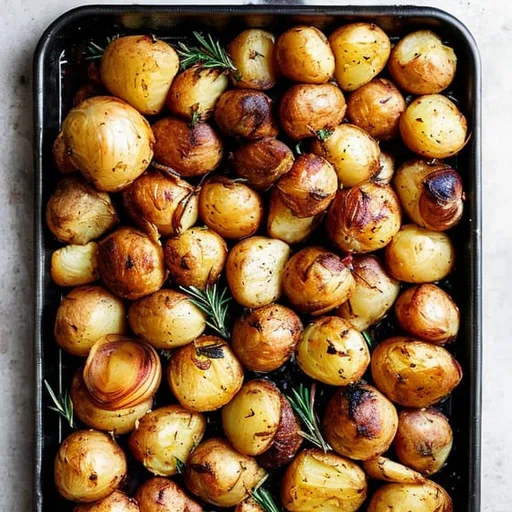 Aardappelen met ui en knoflook uit de oven
