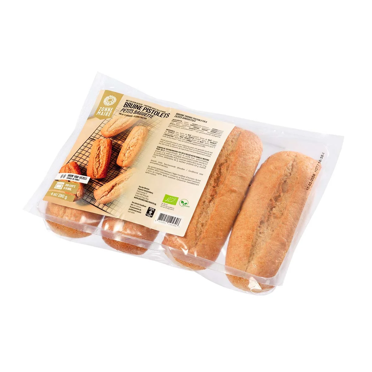 Pistolets bruin 4st afbak