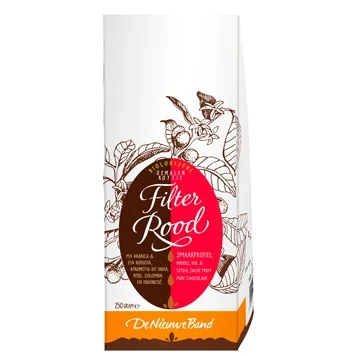 Gemalen filterkoffie rood