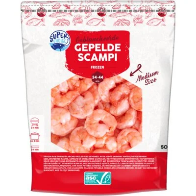 Super Choice Scampi M geblancheerd gepeld bel