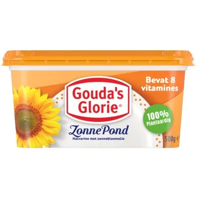 Gouda's Glorie Zonne Pond Halvarine met Zonnebloemolie 500 g