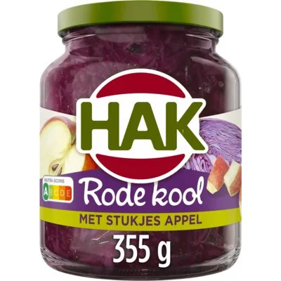 Hak Rode Kool met Stukjes Appel 355 g