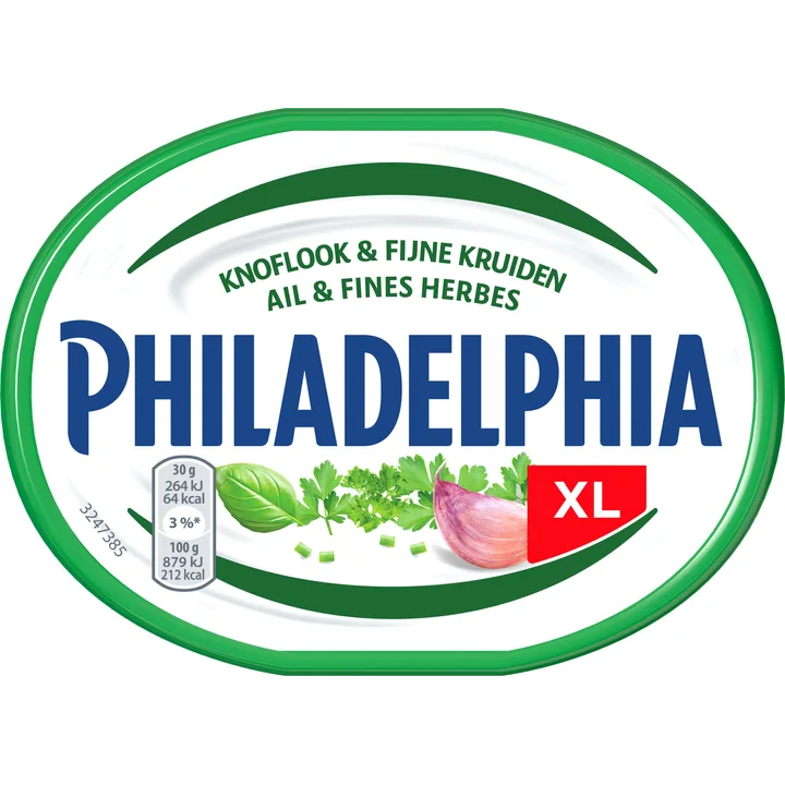 Philadelphia Zacht-frisse Zuivelspread Knoflook & Fijne Kruiden, kuipje 300 g