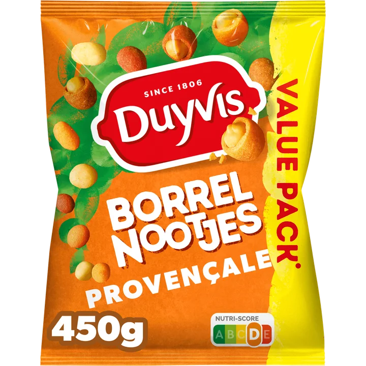 Duyvis Borrelnootjes Provencale Pinda Noten 450 gr