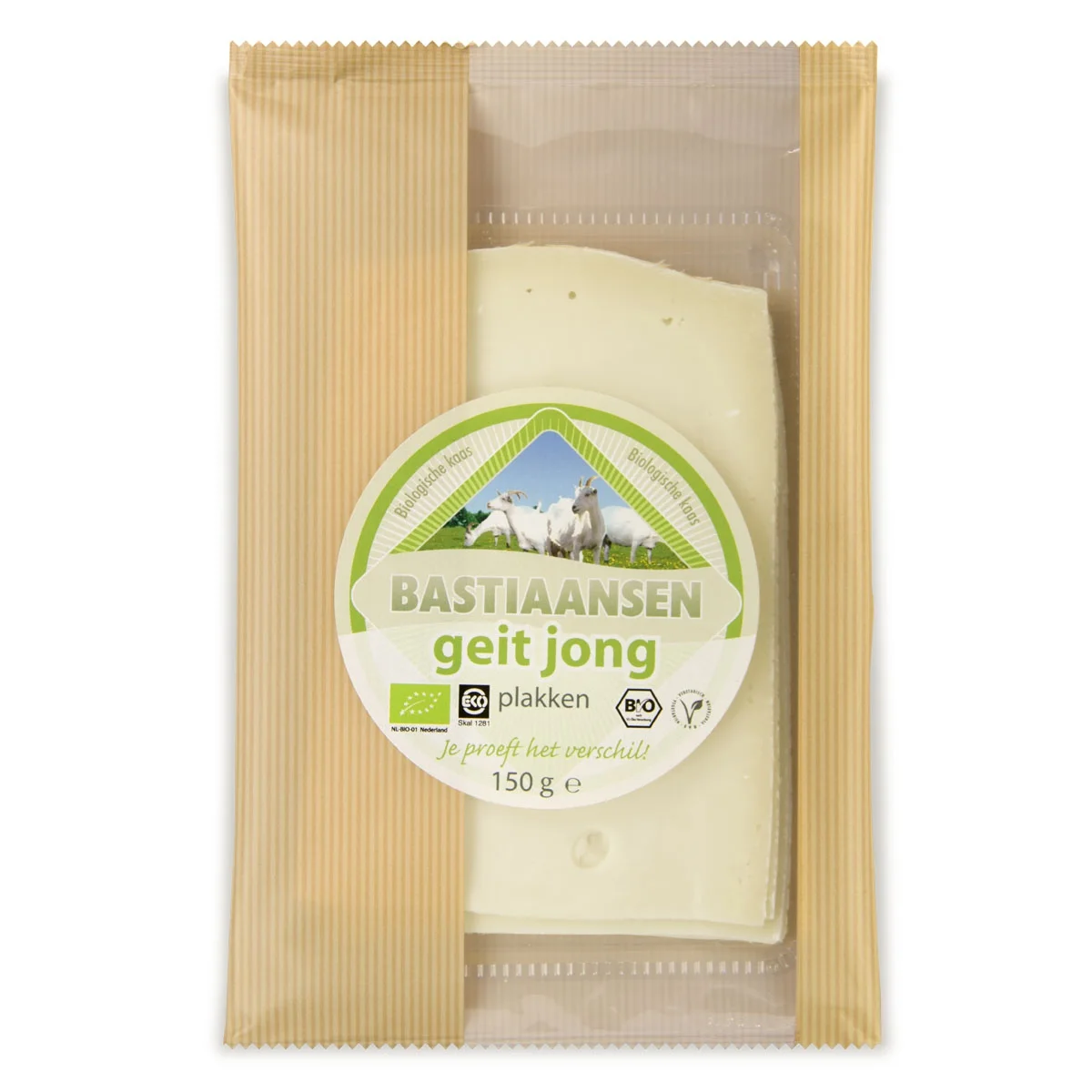 Plakjes kaas geit jong