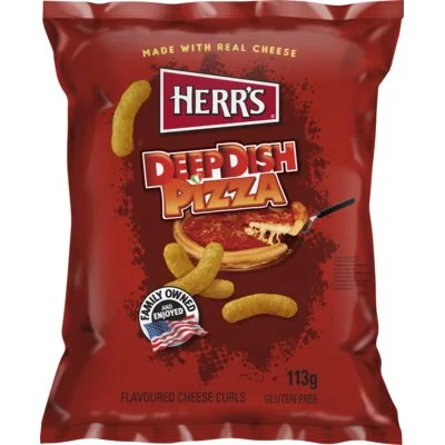 Herr's Deepdish pizza flavored cheese curls