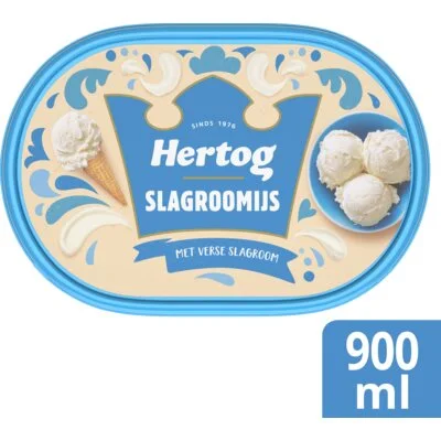 Hertog IJs IJssalon Slagroom 900ml