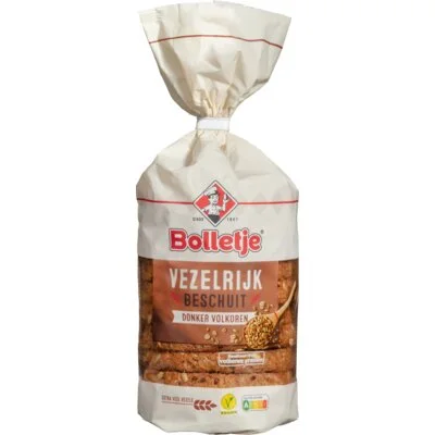 Bolletje Vezelrijk Beschuit Donker Volkoren 10 Stuks