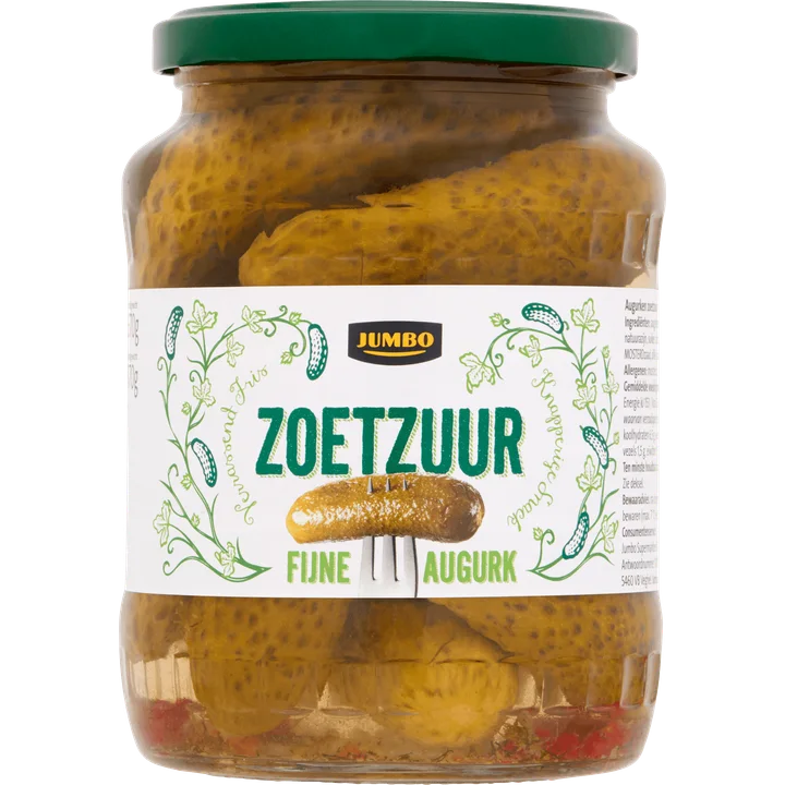 Jumbo Zoetzuur Fijne Augurk 670 g