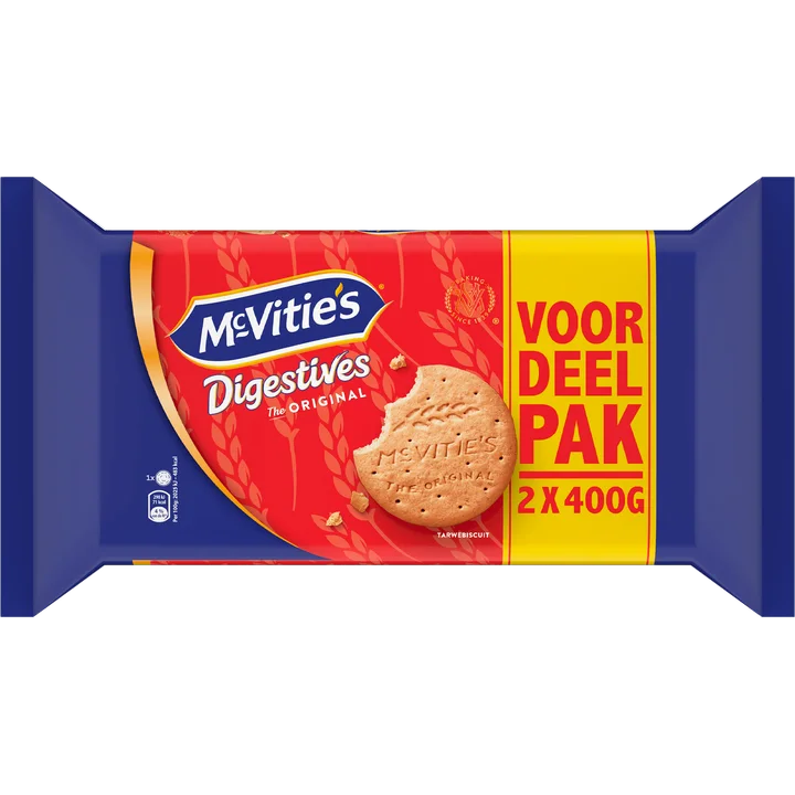 McVitie's Digestives The Original Tarwebiscuit Voordeelpak 2 x 400 g