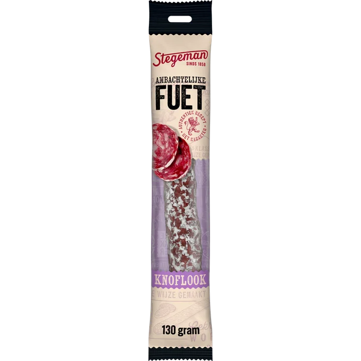 Stegeman Fuet Knoflook Basilicum 130 g