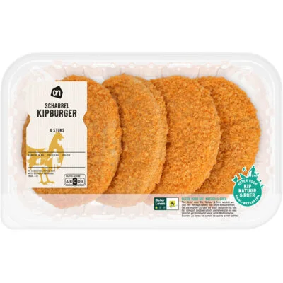 AH Scharrel kipburger gepaneerd 4 stuks