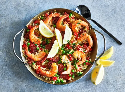 'Paella' met bloemkoolrijst