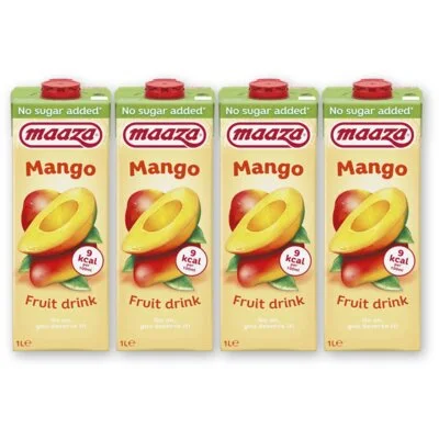 Maaza Mango fruit drink no sugar added 4-pack