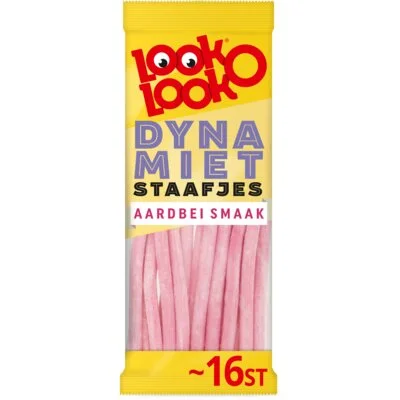 Look-O-Look Dynamietstaafjes Aardbei 16 stuks