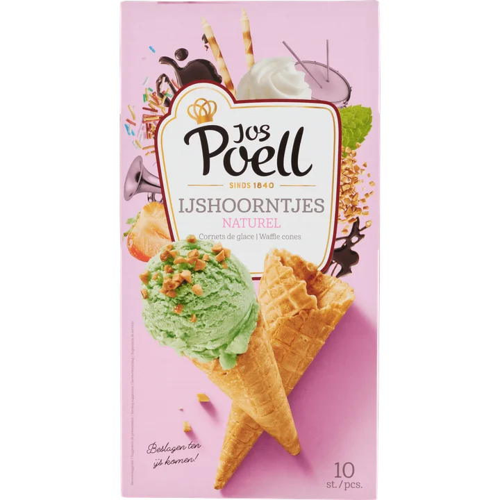 Jos Poell IJshoorntjes Naturel 10 Stuks 125 g