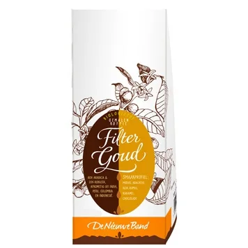 Gemalen filterkoffie goud