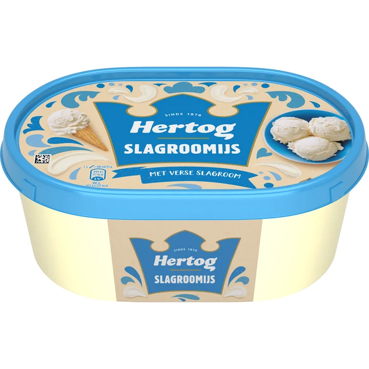 Hertog IJs IJssalon Slagroom 900ml
