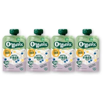 Organix Nutri fiber banana/yoghurt/oats 12m+ 4pk