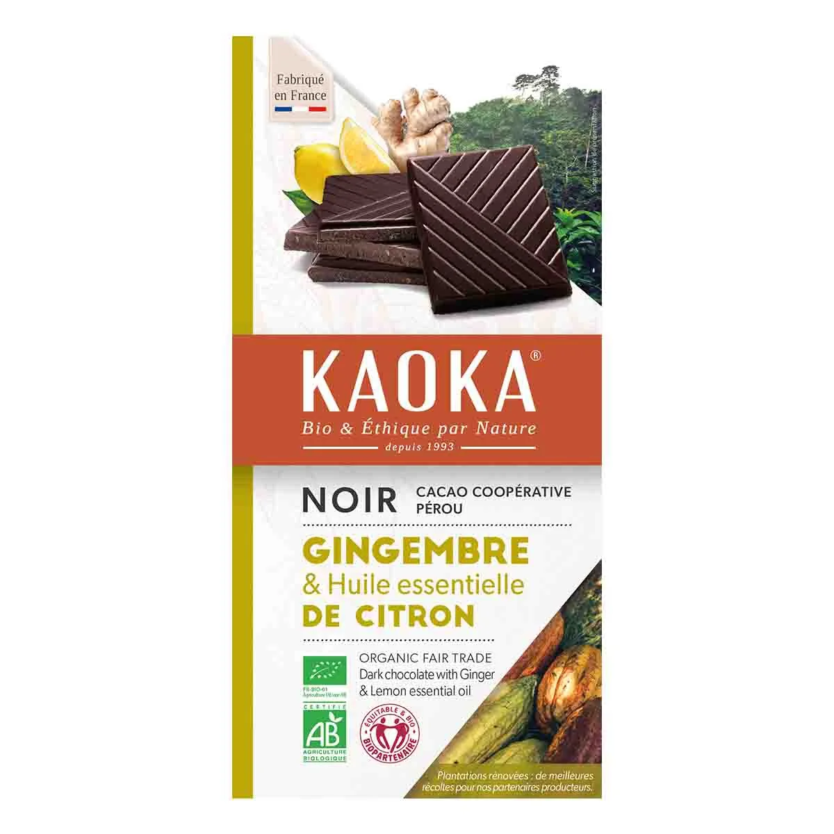 Chocolade puur lemon ginger