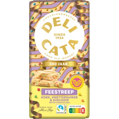 Delicata Reep wit koek, knettersuiker & discodip