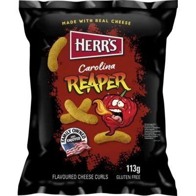 Herr's Carolina reaper flavoured cheese curls