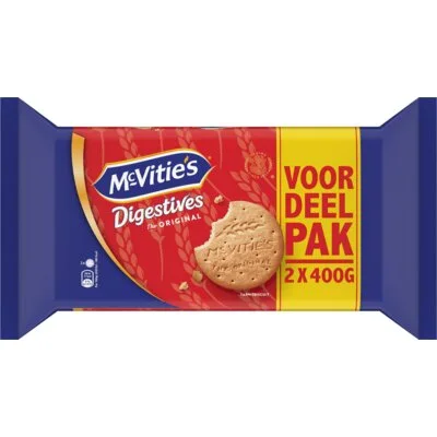 McVitie's Digestives The Original Tarwebiscuit Voordeelpak 2 x 400 g