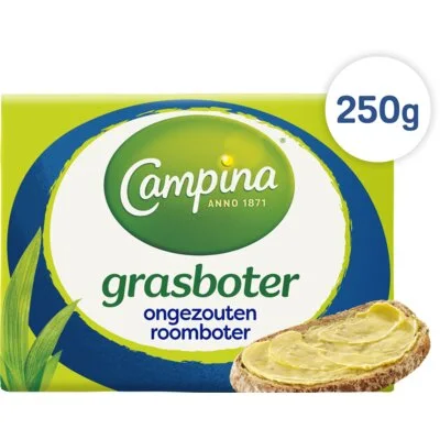 Campina Botergoud Ongezouten Grasboter 250 g