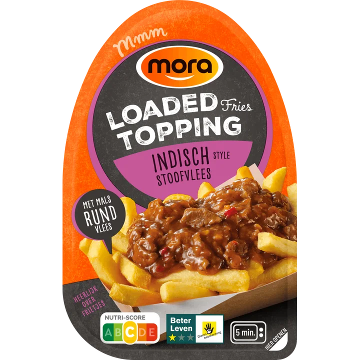 Mora Loaded Fries Topping Indisch Style Stoofvlees 150g