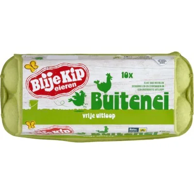 Blije Kip eieren Vrije uitloop buitenei