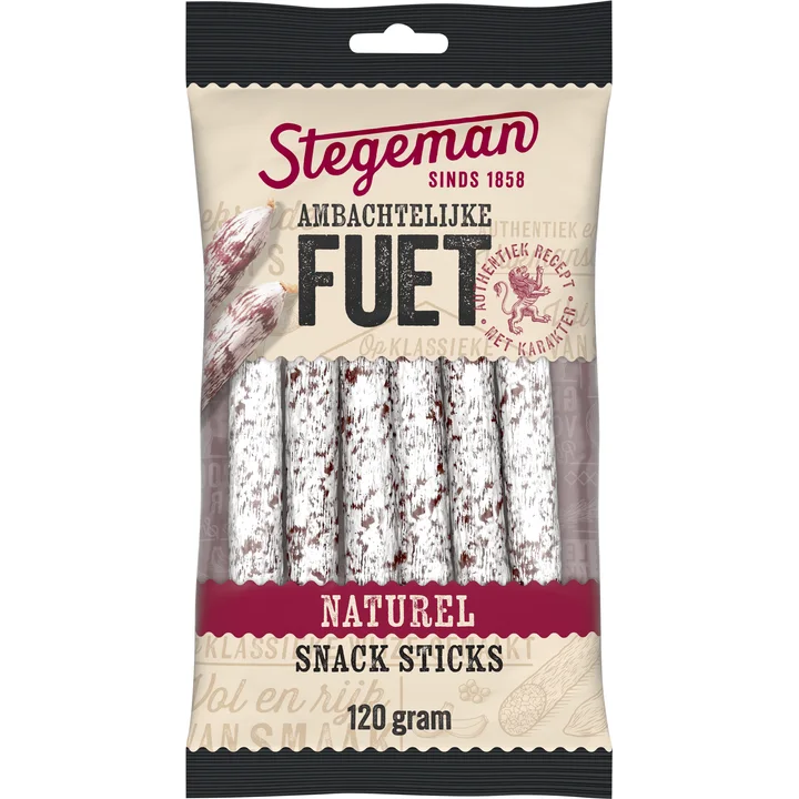 Stegeman Ambachtelijke Fuet Naturel Snack Sticks 120 g