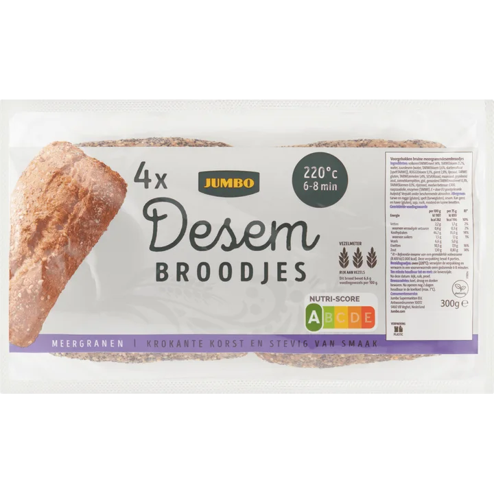 Jumbo - Desem Broodjes Meergranen - 4 Stuks