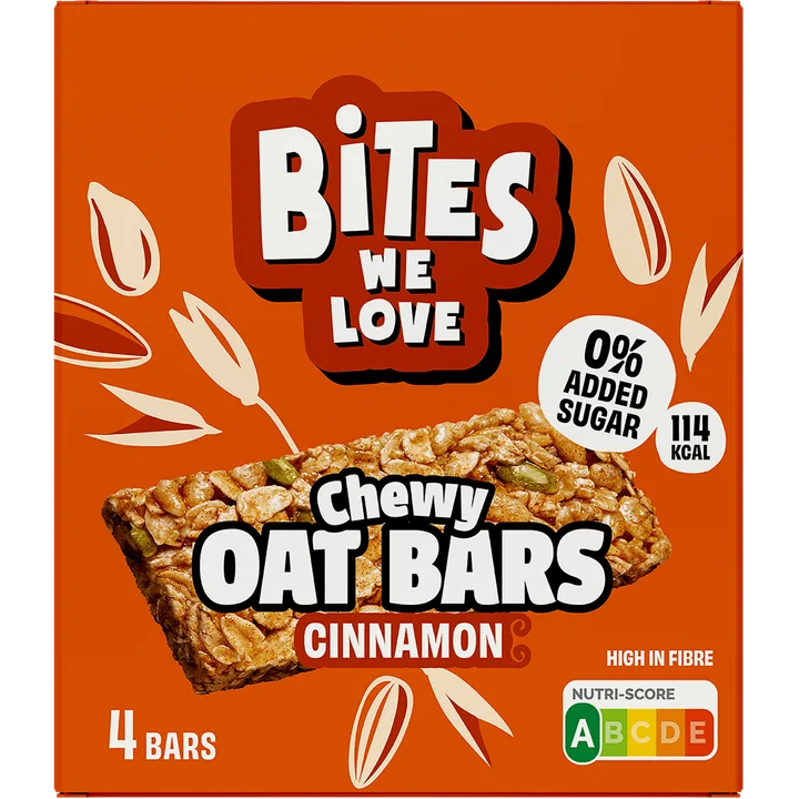 BitesWeLove Chewy Oat Bar Cinnamon roll 4 stuks