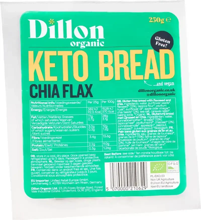 Glutenvrij brood keto chia lijnzaad