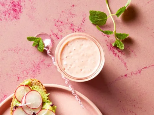 Aardbeien-kokossmoothie met munt en kiwi
