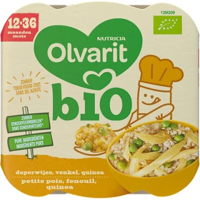 Olvarit Bio 12+ mnd doperwtjes venkel quinoa