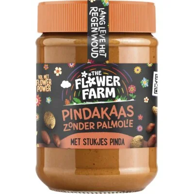 Flower Farm Pindakaas zonder palmolie met stukjes
