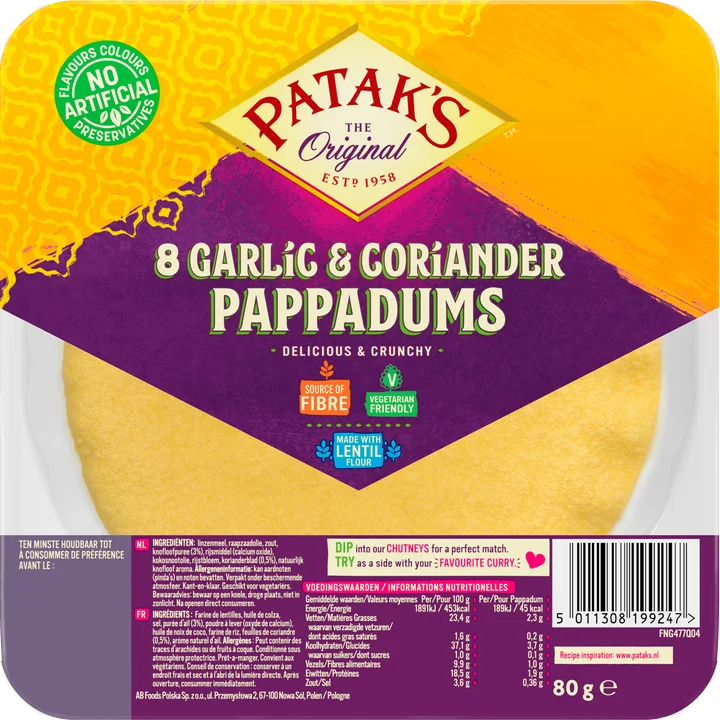 Pappadums Garlic & Coriander