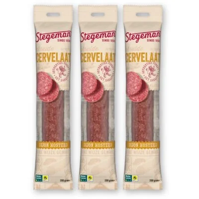 Stegeman Cervelaat Dijon mosterd 3-pack