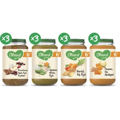 Olvarit Bruine boon appel rundvlees rijst 6m+