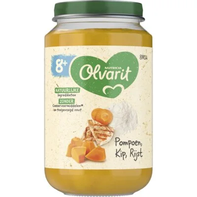 Olvarit Pompoen kip rijst 8m+
