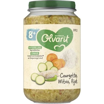 Olvarit Courgette witvis rijst 8m+