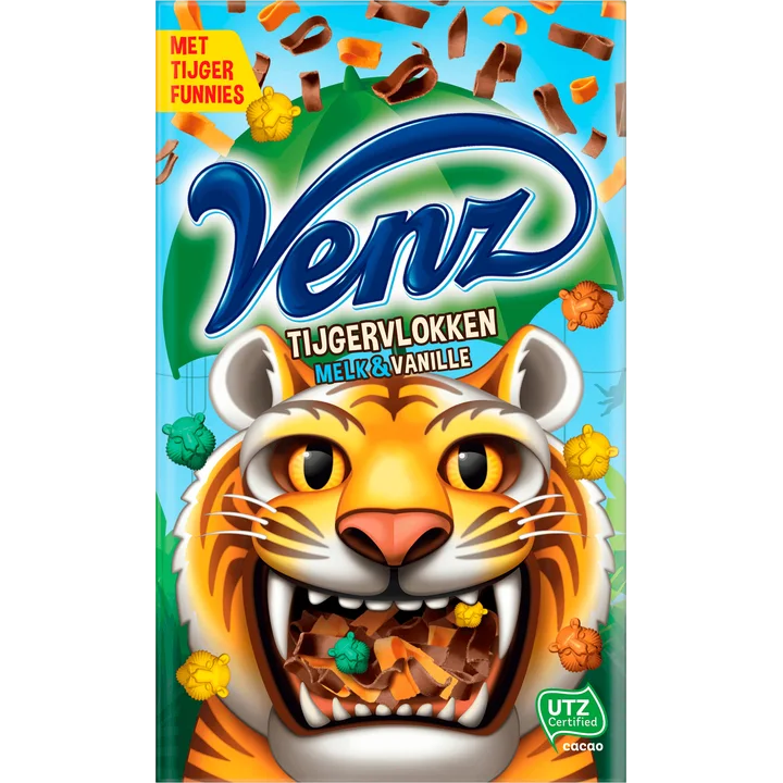 Venz Rimboe tijger vlokken melk/vanille 200 g