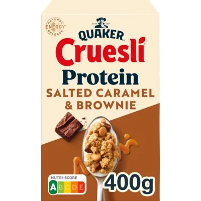 Quaker Cruesli protein salted caramel & brownie