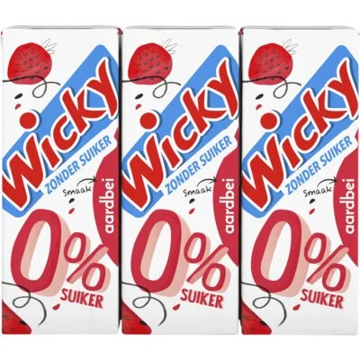 Wicky Aardbei 0% suiker 6-pack