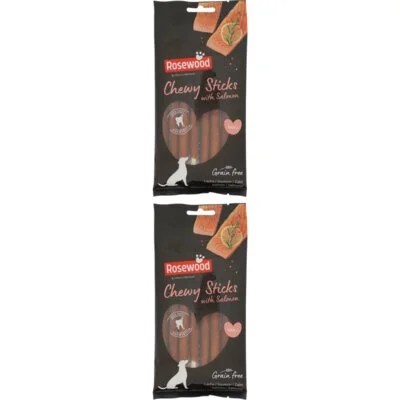 Rosewood Chewy sticks with salmon small 2-pack