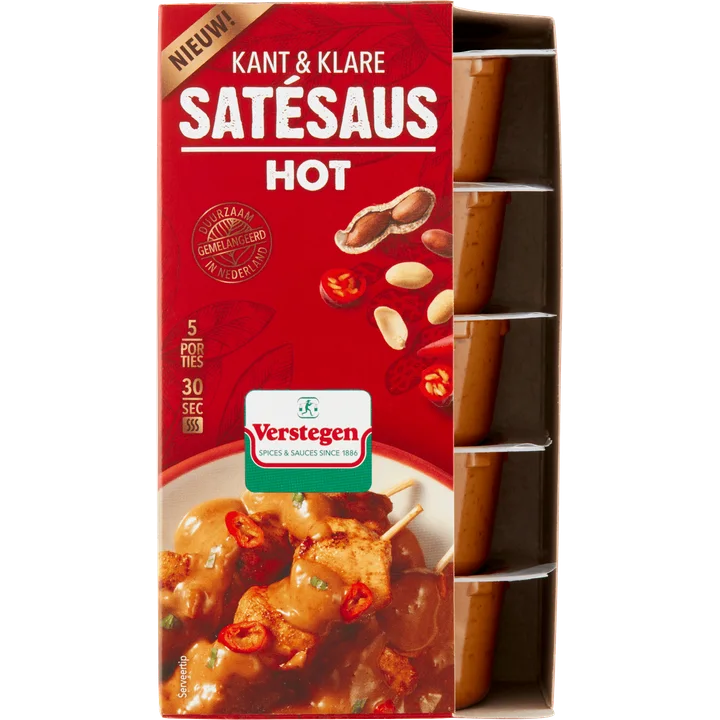 Verstegen Kant & Klare Satésaus Hot 5 x 80 ml